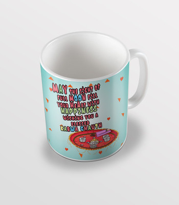 

SKY TRENDS May The Sight Of Full Moon Happineess wishing you a Blessing Karwa Chauth Special Gifts For Husband And Wife Coffee Ceramic Mug(325 ml), White