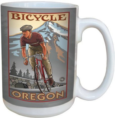 

Tree-Free Greetings Greetings 79409 Mount Hood Oregon Biking by Paul A. Lanquist Ceramic with Full-Sized Handle, 15-Ounce, Multicolored Ceramic Mug(60 ml), Multicolor