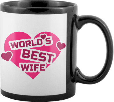 

SKY TRENDS World's Best Gifts For Valentine Girlfriend Boyfriend Friend Husband Wife Anniversary & Birthday Design Code 018 Ceramic Mug(325 ml), Black