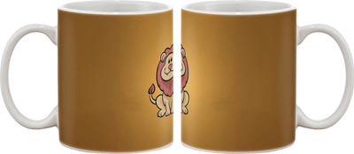 

Artifa Smiling Lion Cartoon Porcelain, Ceramic Mug(350 ml), Multicolor