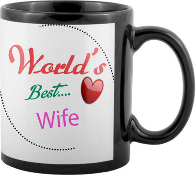 

SKY TRENDS World's Best Gifts For Valentine Girlfriend Boyfriend Friend Husband Wife Anniversary & Birthday Design Code 028 Ceramic Mug(325 ml), Black