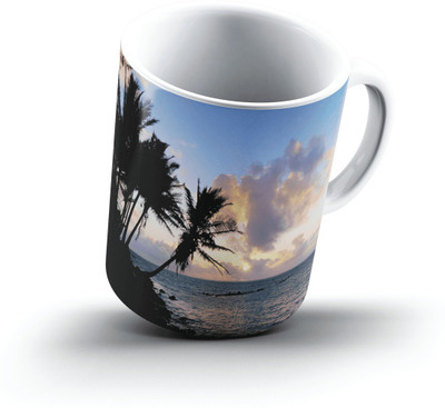 

Ucard Palm Trees Over The Pacific Hawaii2569 Bone China, Ceramic, Porcelain Mug(325 ml), Multicolor