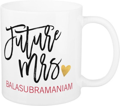 

Exoctic Silver Future Mrs.Balasubramaniam Ceramic Mug(325 ml), Black;red