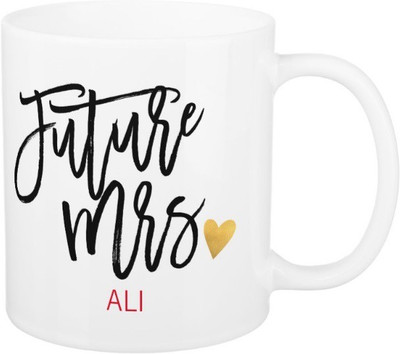 

Exoctic Silver Future Mrs.Ali Ceramic Mug(325 ml), Black;red