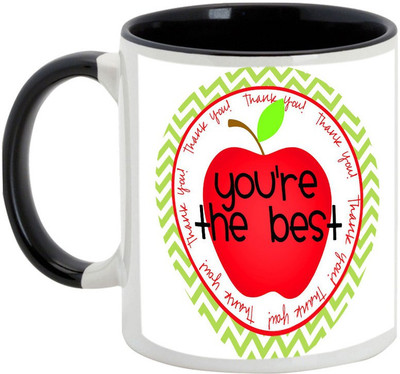 

AllUPrints Teacher You Are The Best Ceramic Mug(325 ml), Black