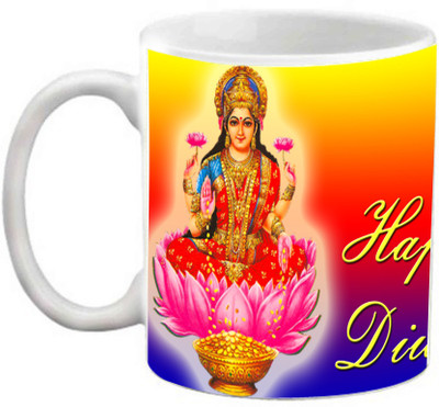 

EFW Happy Diwali Maa Laxmi Printed Coffee Ceramic Mug(325 ml)