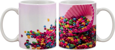 

Artifa Colored Stones Porcelain, Ceramic Mug(350 ml), Multicolor