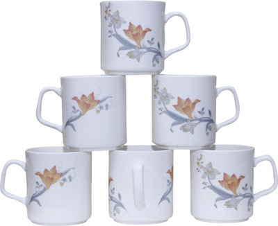 

Pearl Cup-Sne1 Bone China(Multicolor, Pack of 6)