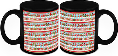 

Homesogood Christmas Collage Ceramic Mug(325 ml, Pack of 2)