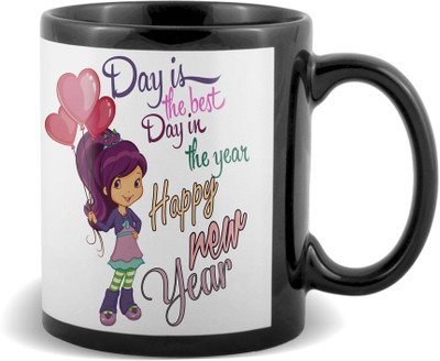 

SKY TRENDS Happy new year day is the best day in the year best gifts for boyfriend girlfriend friend Ceramic Mug(320 ml), Black