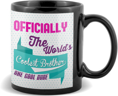 

SKY TRENDS Officially The World's Coolest Brother One Cool Dude Stylish Gifts For Birthday And Anniversary Black Coffee Ceramic Mug(320 ml)
