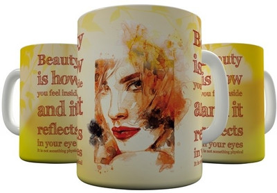 

Shaildha WD06 Ceramic Mug(350 ml), Multicolor