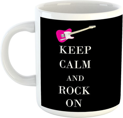 

Deeher Gifts Keep calm and rock on Ceramic Mug(330 ml), Black;white