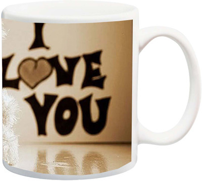 

ME&YOU Gift for Husband/Wife/Boyfriend/Girlfriend/Couple On Valentine's Day I Love YOU Taddy Bear Beautiful 3D Printed Ceramic Mug(325 ml), Multicolor
