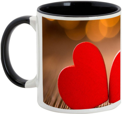 

AllUPrints Boyfriend/Girlfriend Gifts - The Closeness of Hearts Ceramic Mug(325 ml), Black