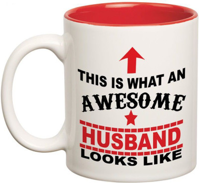 

Prithish Awesome Husband Double Color Ceramic Mug(330 ml), Multicolor