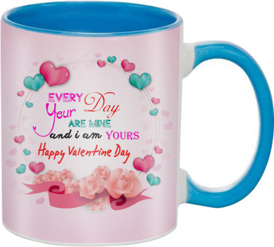 

SKY TRENDS Beautiful Special and Best Happy Valentine Gifts for Boyfriend Girlfriend Fiance Wife Husband Friends Birthday Anniversary034 Ceramic Mug(325 ml), Blue