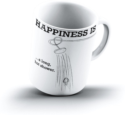 

Ucard Happiness Is1235 Bone China, Ceramic, Porcelain Mug(325 ml), Multicolor