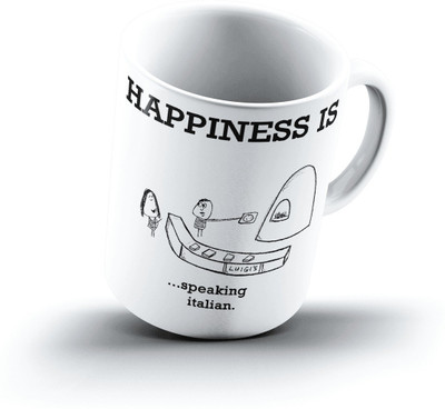 

Ucard Happiness Is1504 Bone China, Ceramic, Porcelain Mug(325 ml)