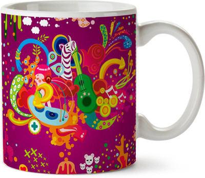 

Pentagraphics Abstract Art Ceramic Mug(300 ml), Multicolor