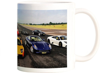 

Rangeele Inkers Ready To Race Ceramic Mug(300 ml), Multicolor