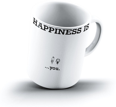 

Ucard Happiness Is2088 Bone China, Ceramic, Porcelain Mug(325 ml), Multicolor