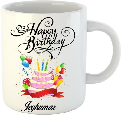 

Huppme Happy Birthday Jeykumar White (350 ml) Ceramic Mug(350 ml)