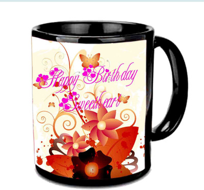 

Raj Laxmi Awesome Designe For Happy B'day Sweetheart Black mug Ceramic Mug(3.5 ml)