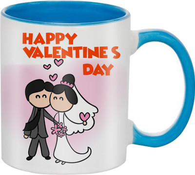 

SKY TRENDS Great Romantic Love Best Gifts For Valentine Day For Girlfriend Boyfriend Fiance Wife Husband, Anniversary,Christmas, Design 070 Ceramic Mug(325 ml), Blue