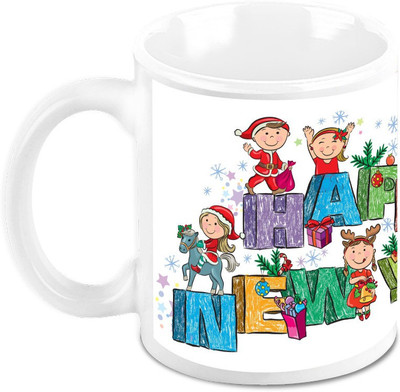 

Homesogood Happy New Year Kids Ceramic Mug(325 ml)