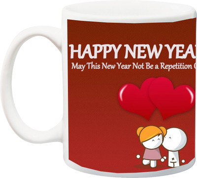 

ME&YOU Gift for Husband/Wife,Boyfriend/Girlfriend;Happy New Year Baby Ceramic Mug(325 ml), Multicolor