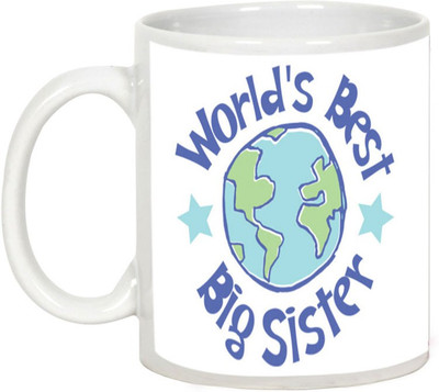 

AllUPrints Gift for Raksha Bandhan Rakhi Gifts - World's Best Big Sister Ceramic Mug(325 ml), White