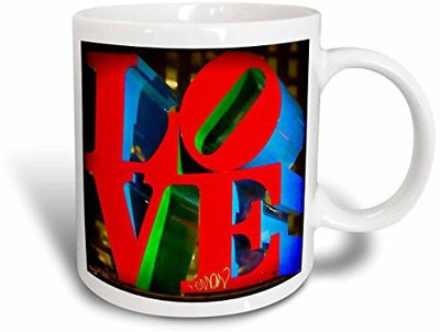 

3dRose Sculpture Love Philadelphia, 11-Ounce Ceramic Mug(60 ml), Multicolor
