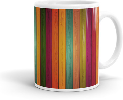 

Heartzy Beautiful Multicolor Wood Pattern Ceramic Mug(300 ml)