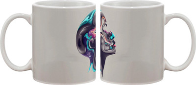 

Artifa Artistic Girl Face Porcelain, Ceramic Mug(350 ml), Multicolor