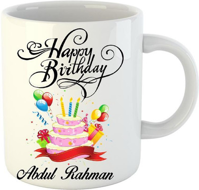

HuppmeGift Happy Birthday Abdul White (350 ml) Ceramic Mug(350 ml)