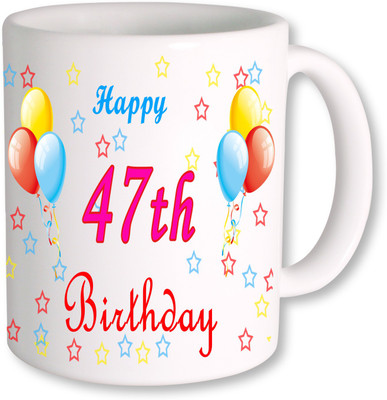 

PhotogiftsIndia 47th Happy Birthday Coffee Ceramic Mug(350 ml), Multicolor