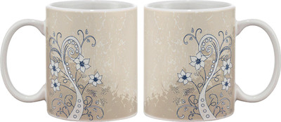 

Artifa Vintage Plant Design Porcelain, Ceramic Mug(350 ml), Multicolor