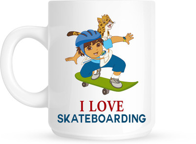 

HuppmeGift Skateboarding White Ceramic Mug(350 ml)