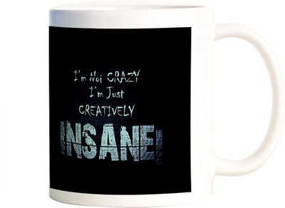 

Rangeele Inkers Creatively Insane Ceramic Mug(300 ml), Multicolor