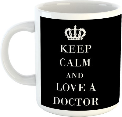 

Deeher Gifts Keep calm and love a doctor Ceramic Mug(330 ml), Black;white