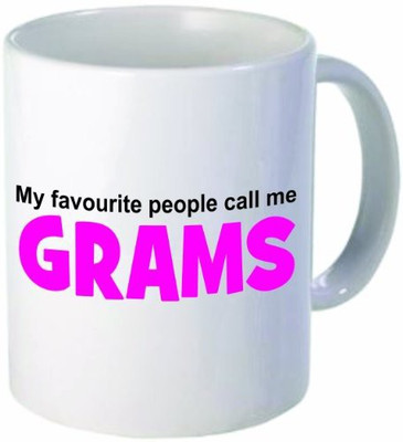 

Rikki Knight LLC Favourite People Call Me Grams - Quote -11 oz Ceramic Coffee Cup Ceramic Mug(60 ml), Multicolor