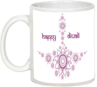 

AllUPrints Gifts For Diwali - Beautiful Rangoli On Deepawali Ceramic Mug(325 ml), White