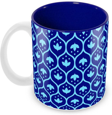 

Tuelip Beautiful Turkish Printed Inner Blue For Tea And Coffee Ceramic Mug(350 ml), Multicolor