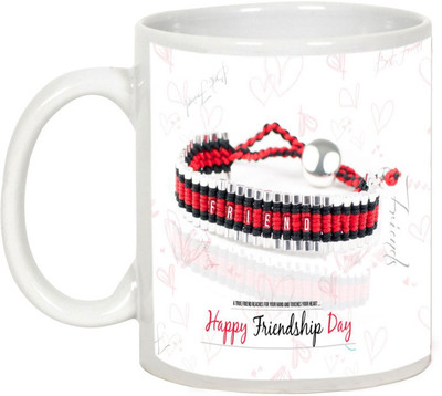 

AllUPrints Friendship Day Gifts - Happy Friendship Day With Band Ceramic Mug(325 ml), White