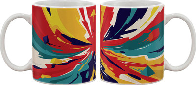 

Artifa Abstract Color Paints Porcelain, Ceramic Mug(350 ml), Multicolor