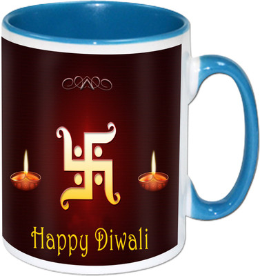 

Heyworlds happy diwali gifts 67 Ceramic Mug(325 ml), Multicolor