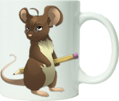 

Maison N Mode Brown Mouse Coffee Ceramic Mug(330 ml), Multicolor