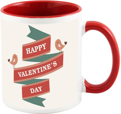 

AllUPrints Distinctively Beautiful Valentines Day Gift Red Ceramic Mug(325 ml)