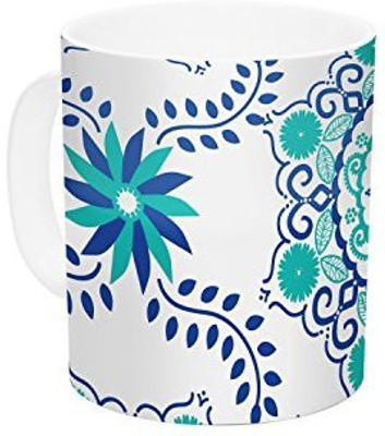 

Kess InHouse InHouse Anneline Sophia Let's Dance Blue Teal Aqua Ceramic Coffee, 11 oz, Multicolor Ceramic Mug(60 ml)